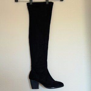 Forever Faux Suede Black Over-the-Knee Boots 8